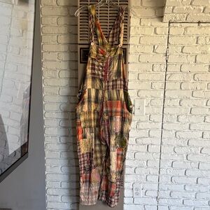 Magnolia Pearl Floral Patchwork Overalls